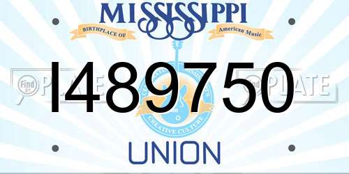 I489750 Mississippi License Plate