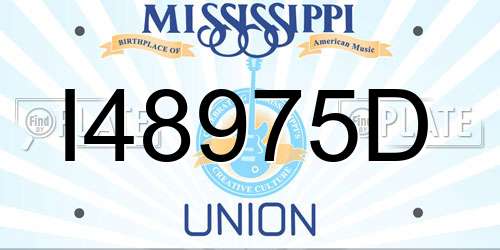 I48975D Mississippi License Plate