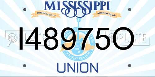 I48975O Mississippi License Plate