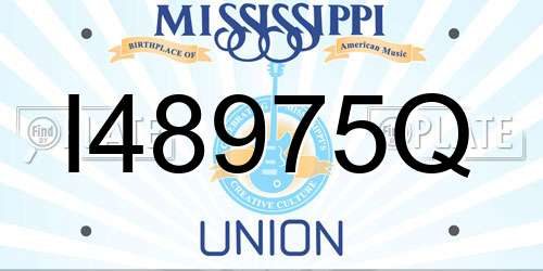 I48975Q Mississippi License Plate