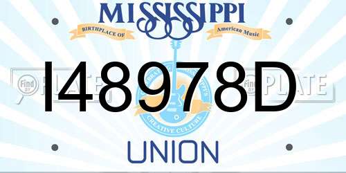 I48978D Mississippi License Plate
