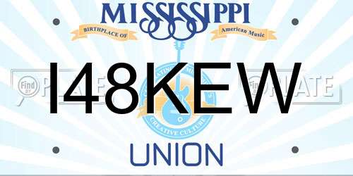 I48KEW Mississippi License Plate