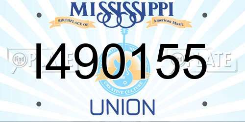 I490155 Mississippi License Plate