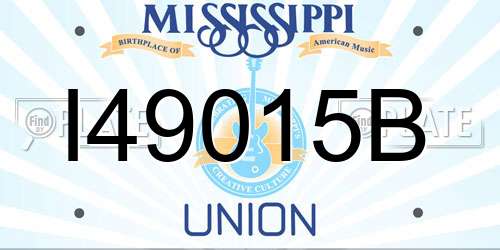 I49015B Mississippi License Plate
