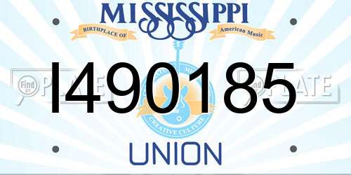 I490185 Mississippi License Plate
