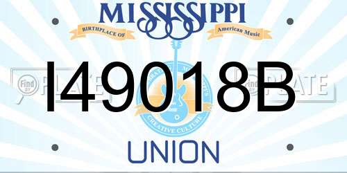 I49018B Mississippi License Plate