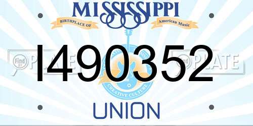 I490352 Mississippi License Plate