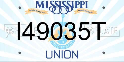 I49035T Mississippi License Plate