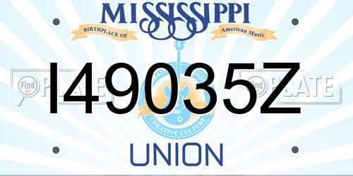 I49035Z Mississippi License Plate