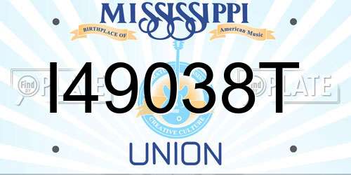 I49038T Mississippi License Plate