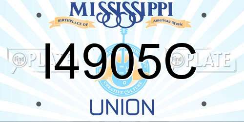 I4905C Mississippi License Plate