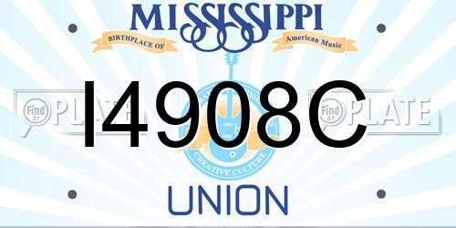 I4908C Mississippi License Plate
