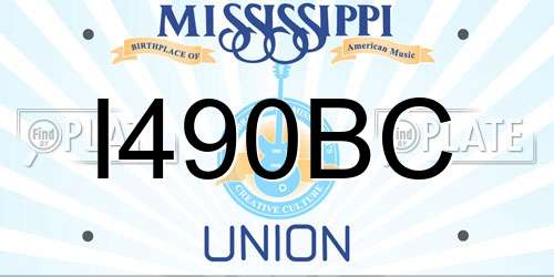 I490BC Mississippi License Plate