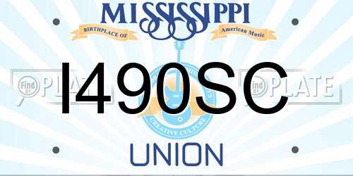 I490SC Mississippi License Plate