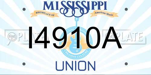 I4910A Mississippi License Plate