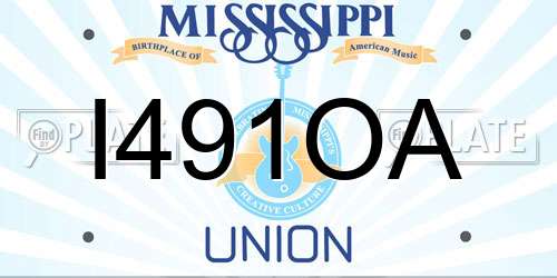 I491OA Mississippi License Plate