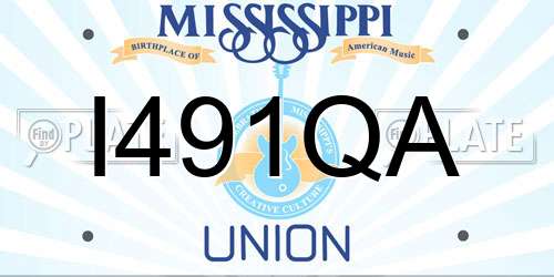 I491QA Mississippi License Plate
