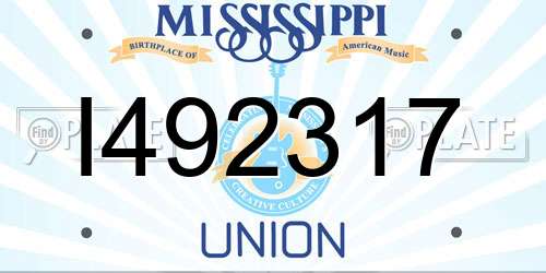 I492317 Mississippi License Plate