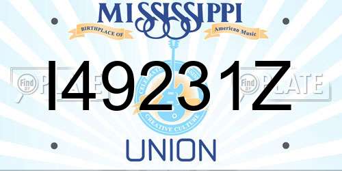 I49231Z Mississippi License Plate