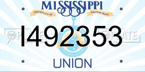 I492353 Mississippi License Plate