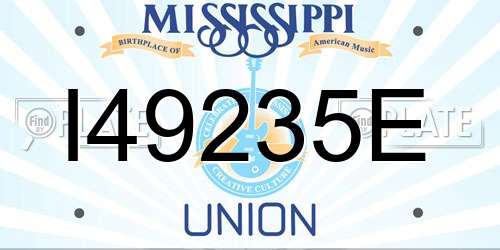 I49235E Mississippi License Plate