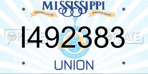 I492383 Mississippi License Plate