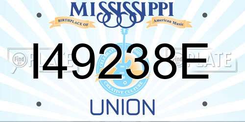 I49238E Mississippi License Plate