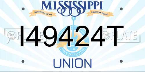 I49424T Mississippi License Plate