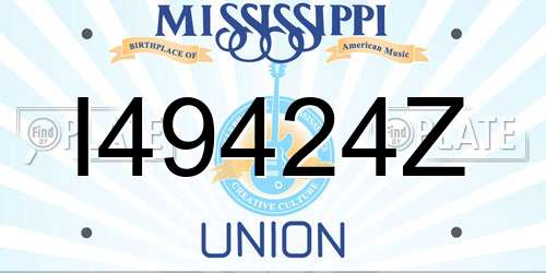 I49424Z Mississippi License Plate