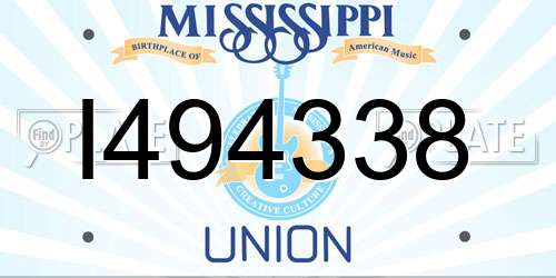 I494338 Mississippi License Plate
