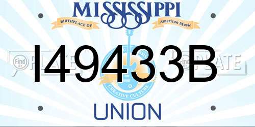I49433B Mississippi License Plate