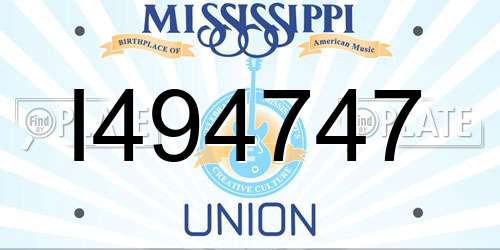 I494747 Mississippi License Plate