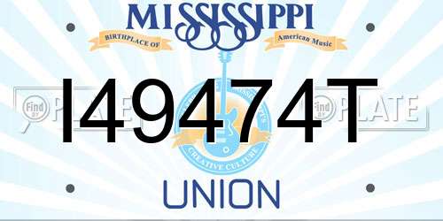 I49474T Mississippi License Plate