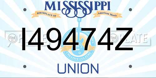 I49474Z Mississippi License Plate