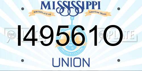I49561O Mississippi License Plate