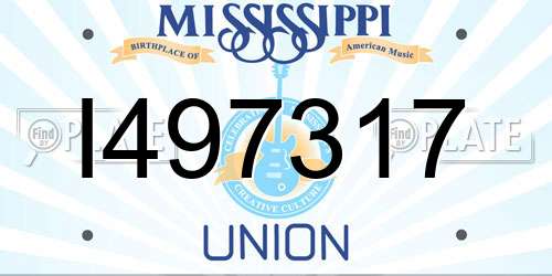 I497317 Mississippi License Plate