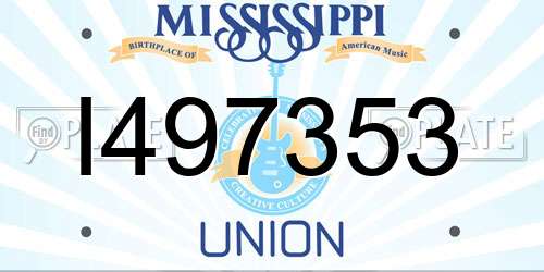 I497353 Mississippi License Plate