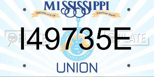 I49735E Mississippi License Plate