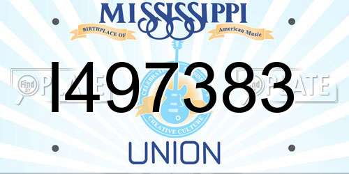 I497383 Mississippi License Plate