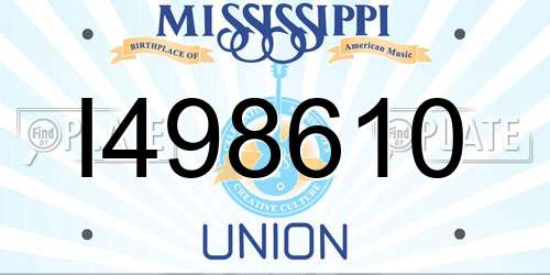 I498610 Mississippi License Plate