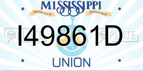 I49861D Mississippi License Plate
