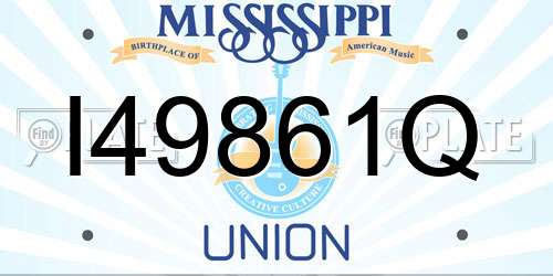 I49861Q Mississippi License Plate