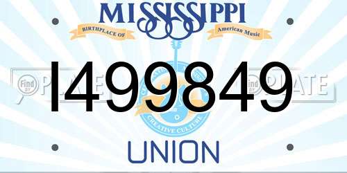 I499849 Mississippi License Plate