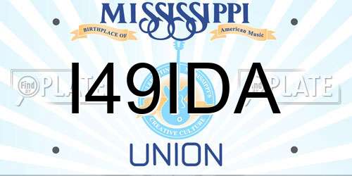 I49IDA Mississippi License Plate