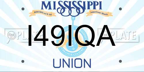 I49IQA Mississippi License Plate