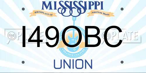 I49OBC Mississippi License Plate