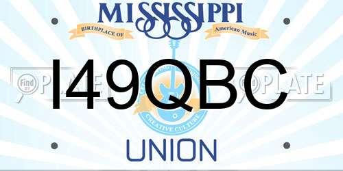 I49QBC Mississippi License Plate