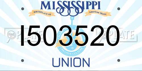I503520 Mississippi License Plate
