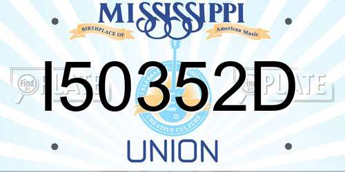 I50352D Mississippi License Plate
