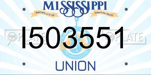 I503551 Mississippi License Plate
